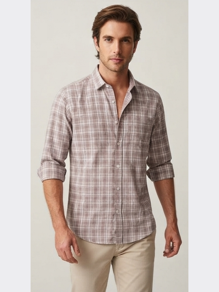 Casual Checked Long-Sleeve Shirt