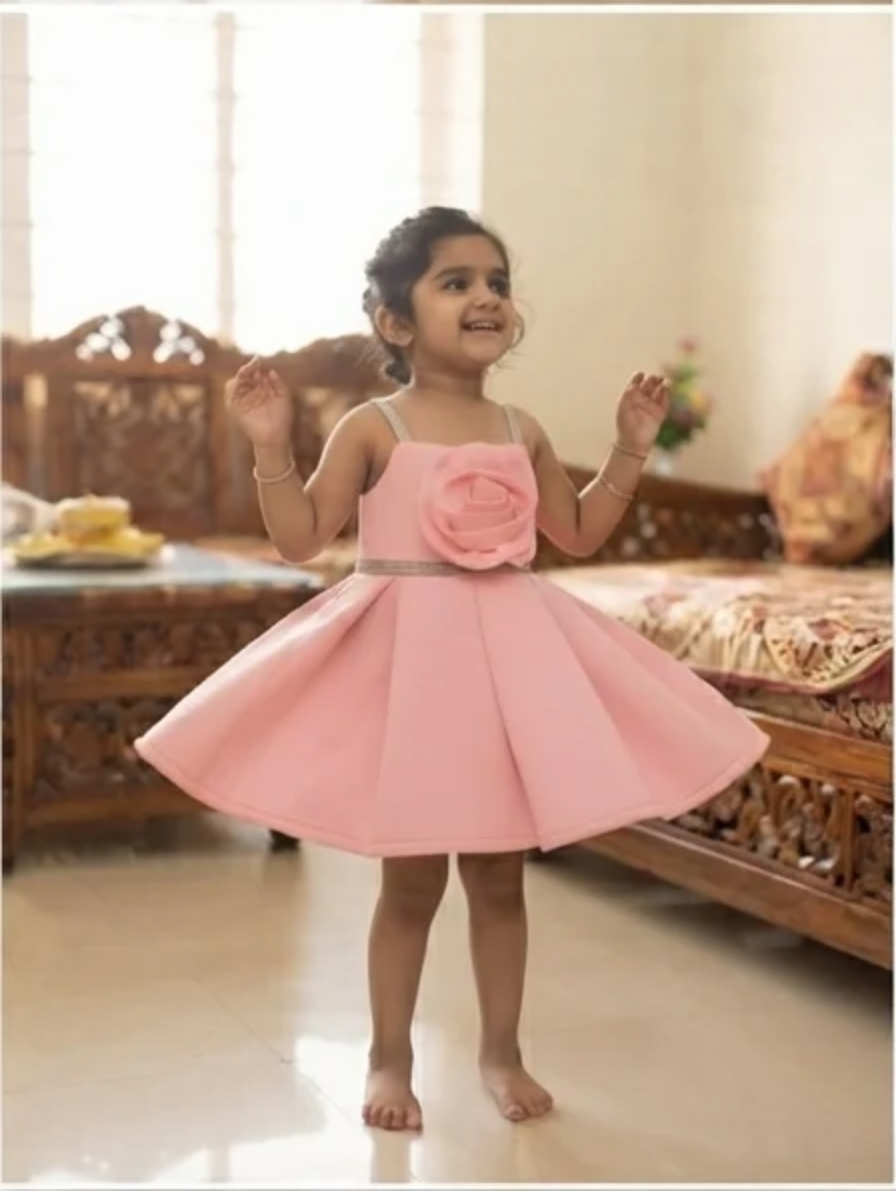 The Petal Perfection A-Line Dress with Embellished Straps