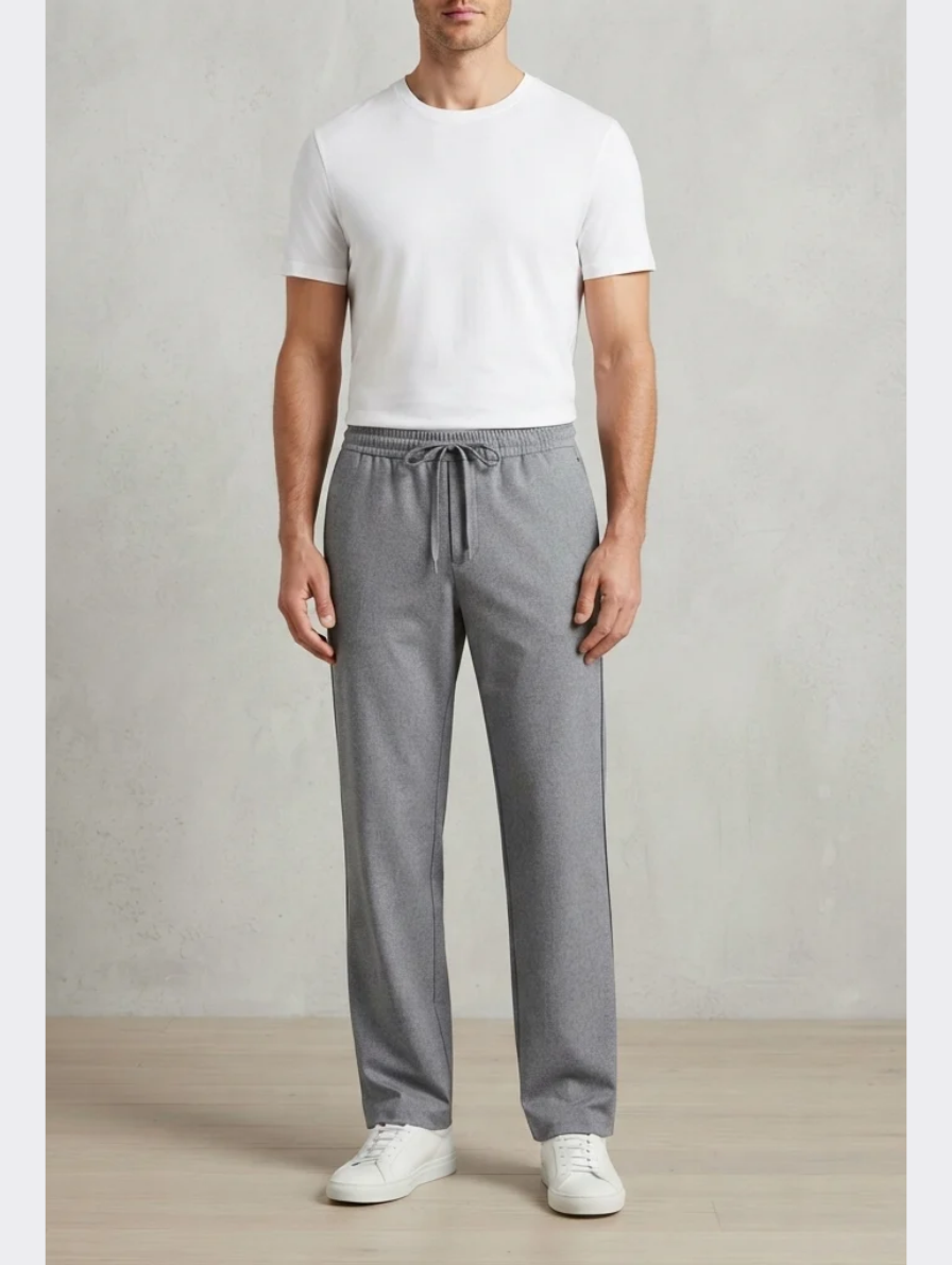 Medium Grey Tailored Drawstring Lower