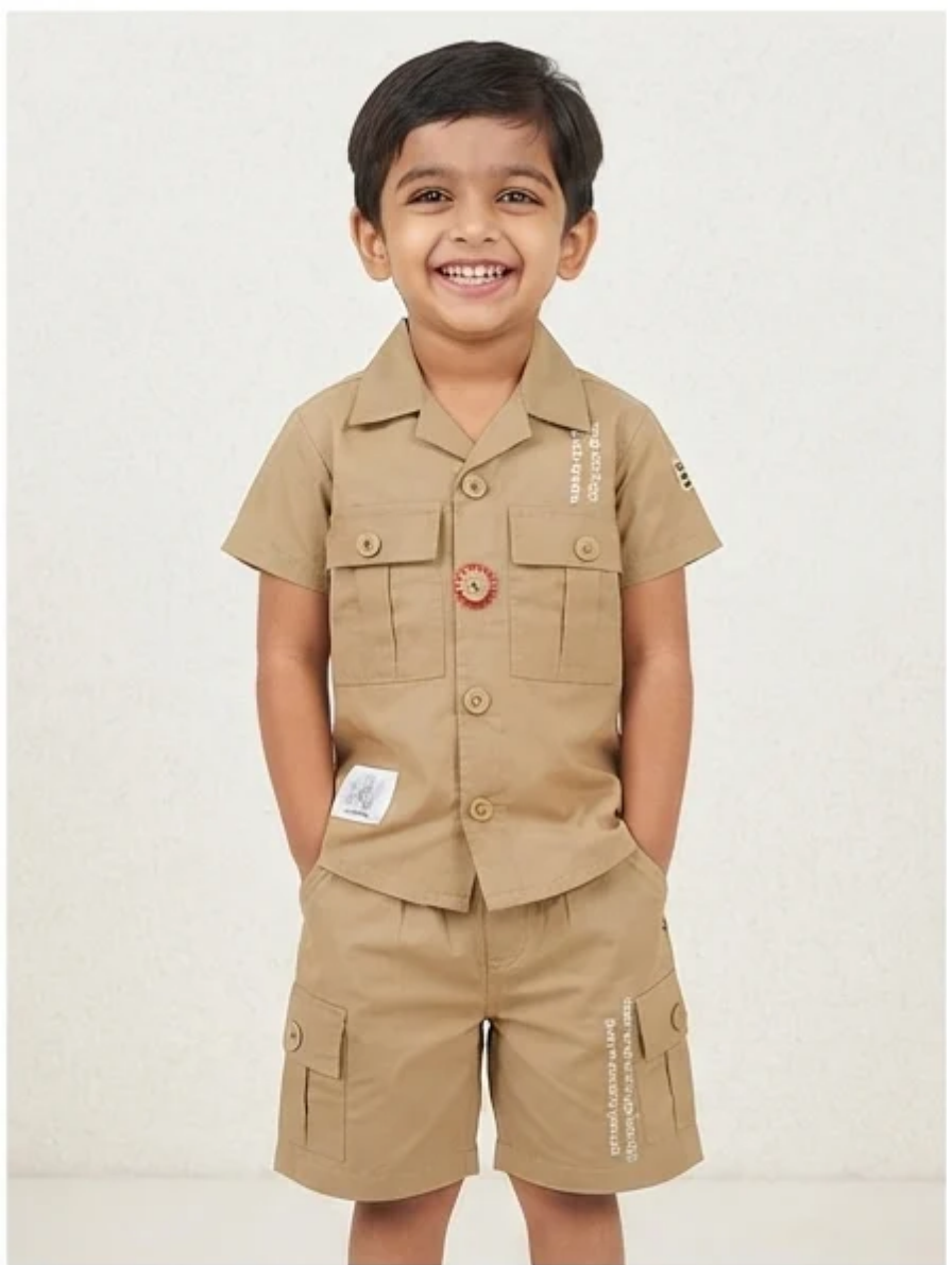 Boys Safari-Style Cargo Short Set