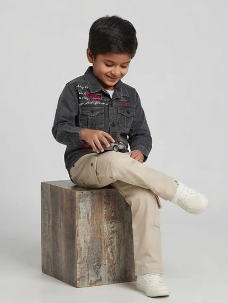 Denim Shirt & Cargo Pants Set