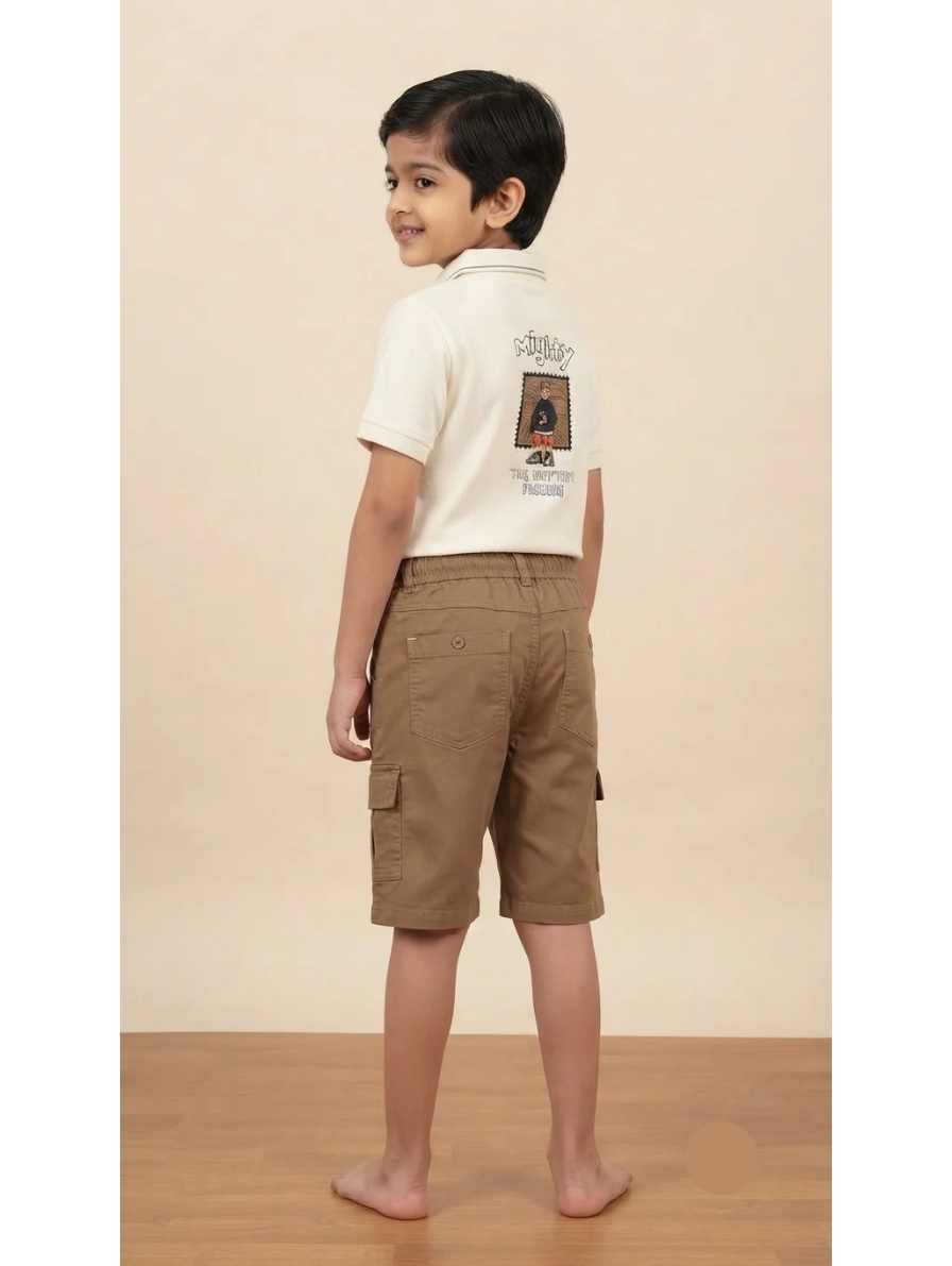 Graphic Polo & Cargo Shorts Set