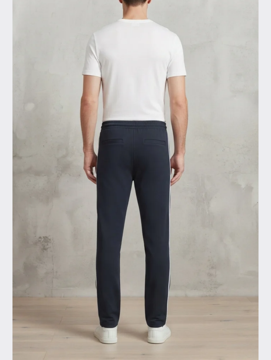 Navy Blue Athletic Track Trousers
