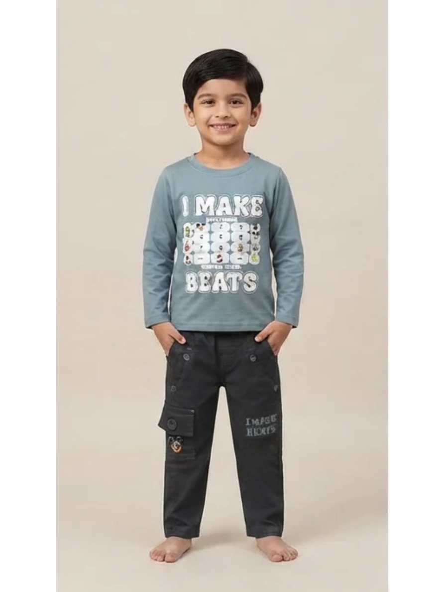 Graphic Long-Sleeve & Cargo Pants Set