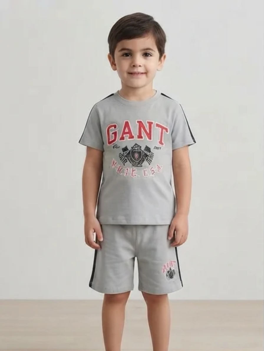 Sage Green GANT Athletic T-Shirt & Shorts Set