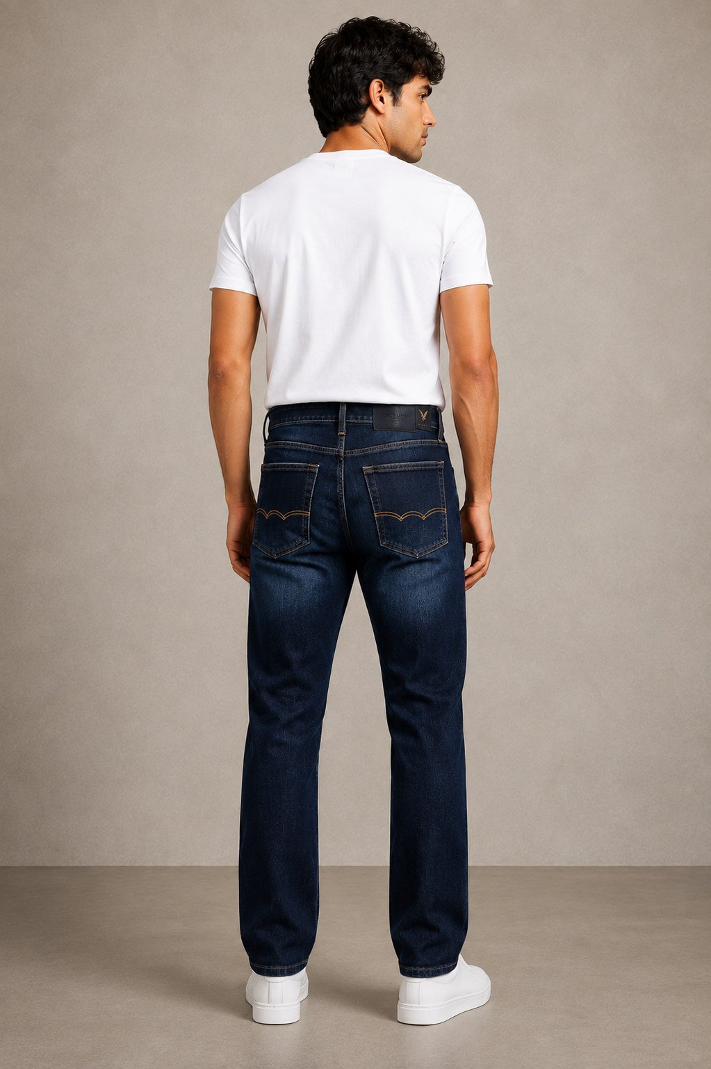 Men’s Dark Blue Straight Fit Jeans – Classic Denim