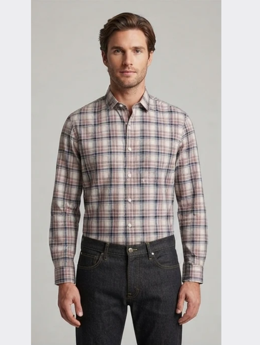 Casual Checked Long-Sleeve Shirt