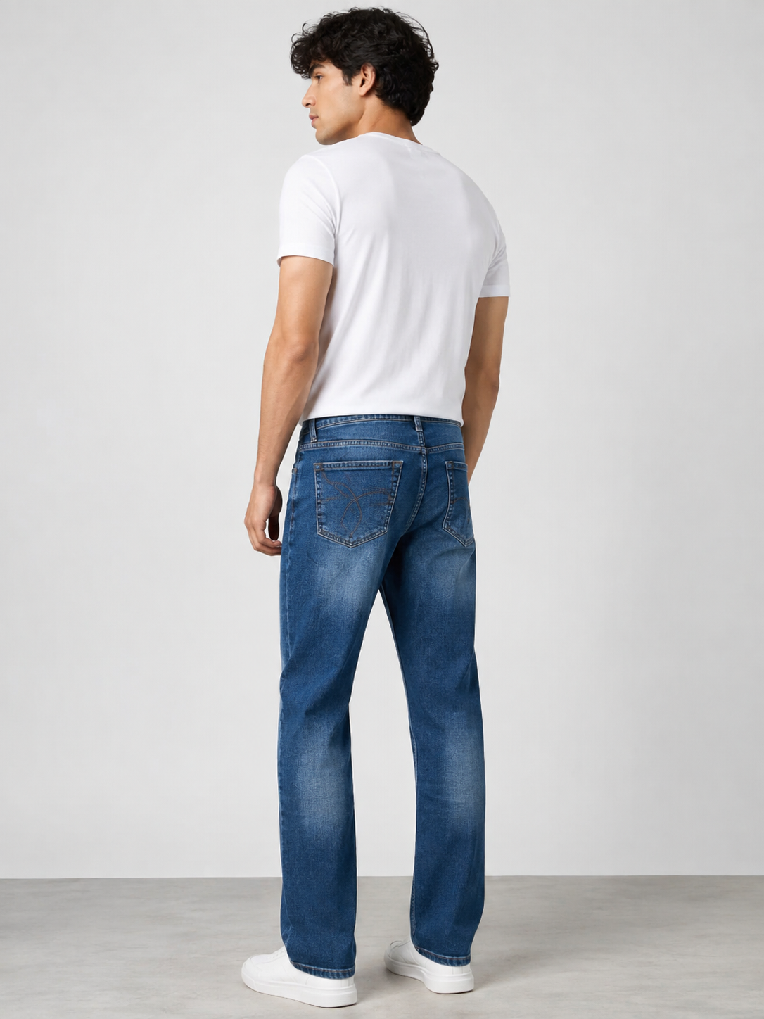 Classic Medium-Wash Straight-Fit Jeans