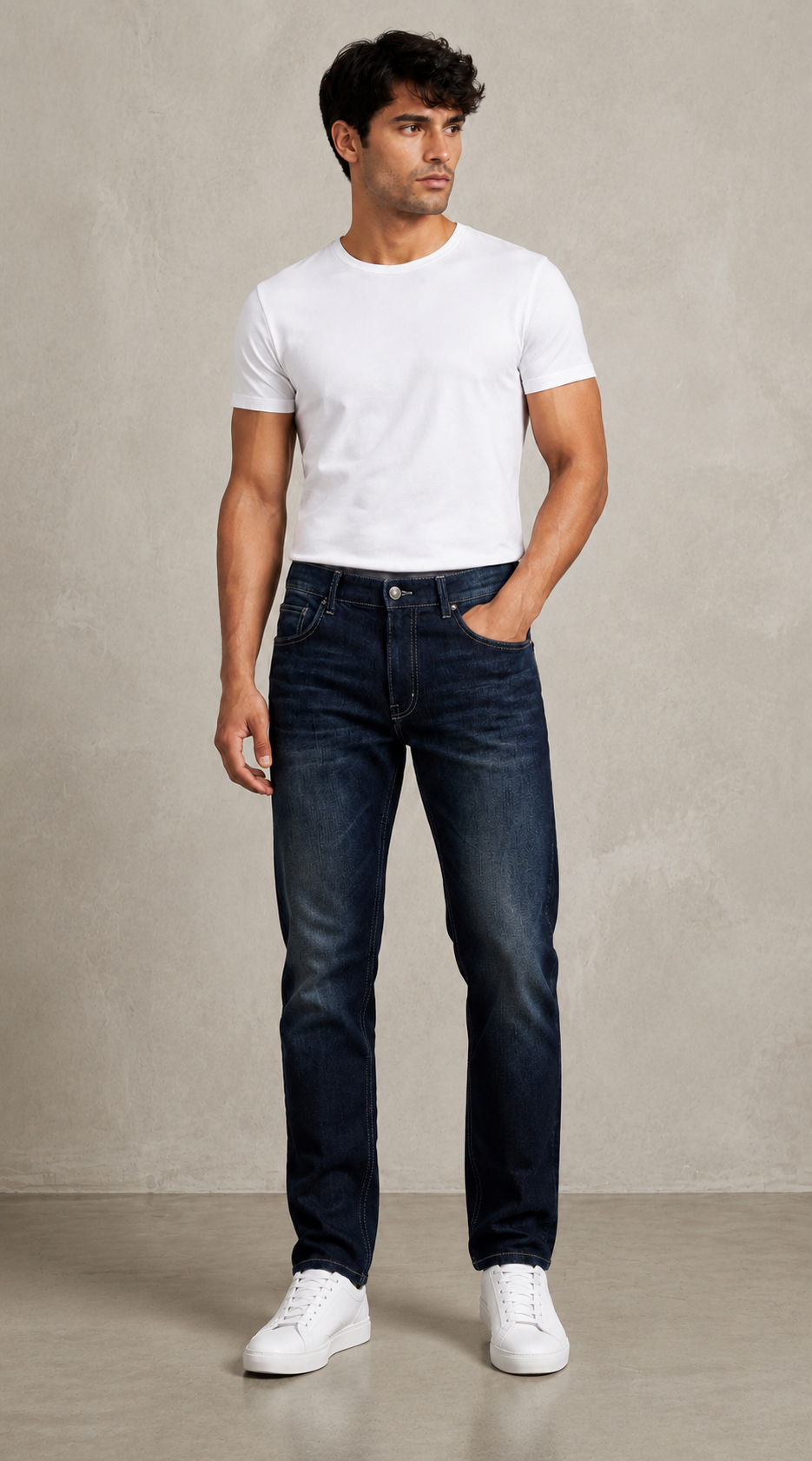 Men’s Dark Indigo Straight Fit Jeans – Premium Denim