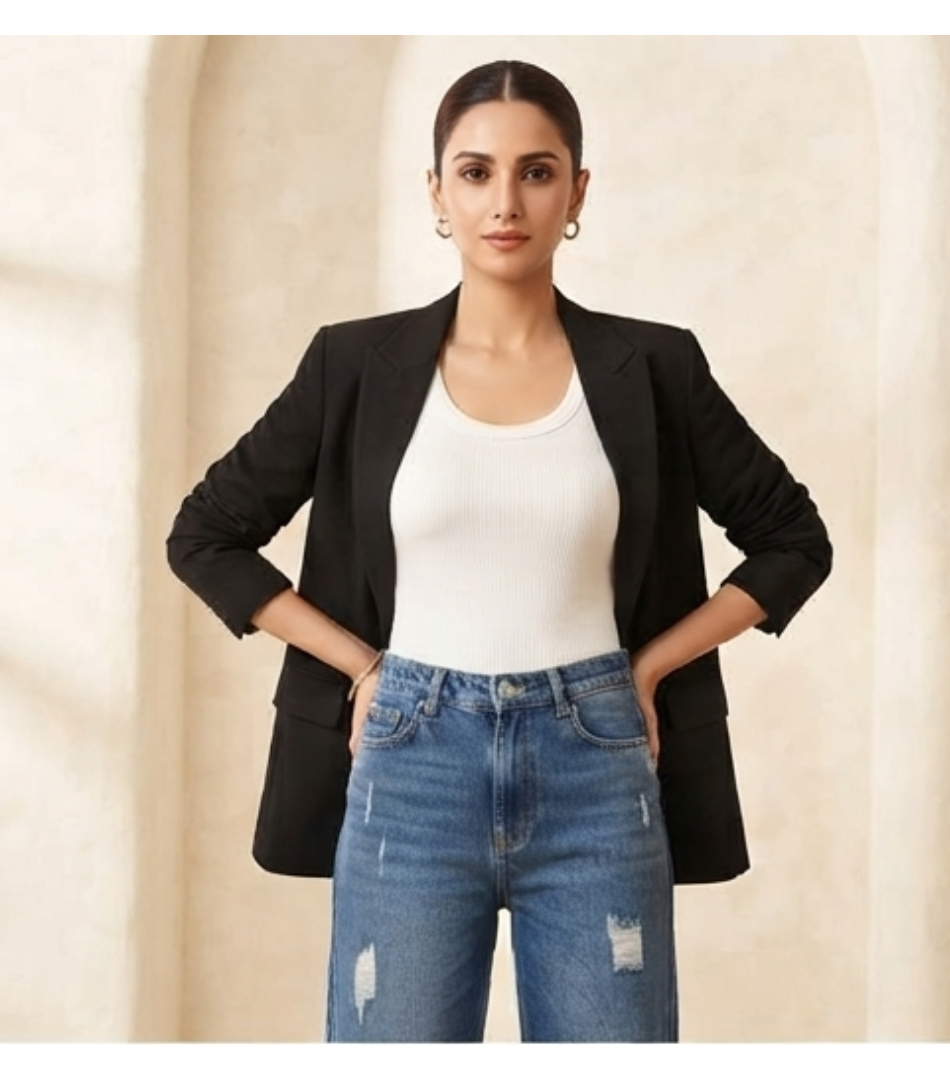 Distressed High-Rise Straight-Leg Denim Jeans