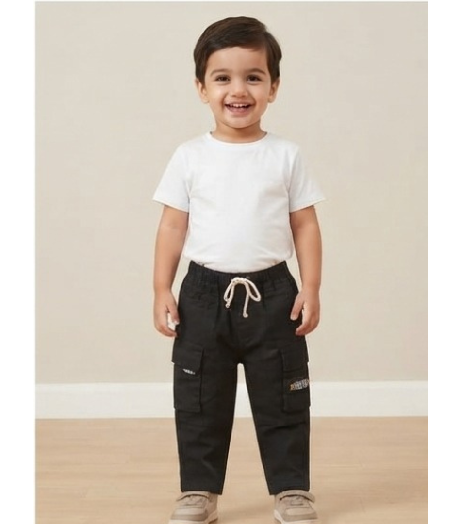 Casual Black Cargo Pants for Kids