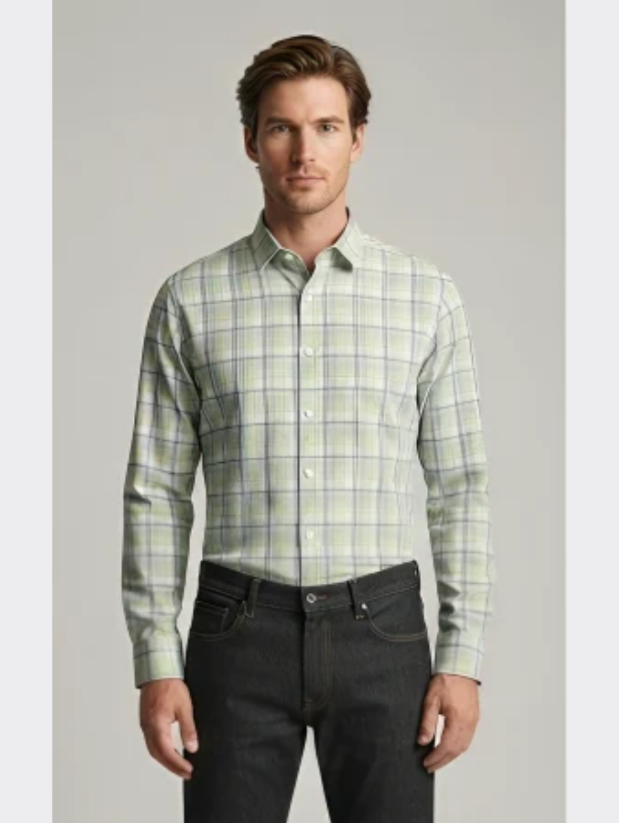 Casual Checked Long-Sleeve Shirt