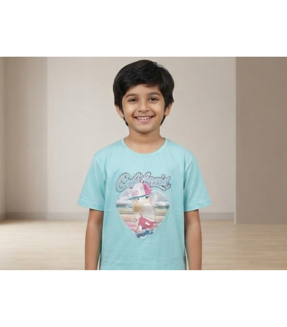 Turquoise Graphic Print Short-Sleeve T-Shirt