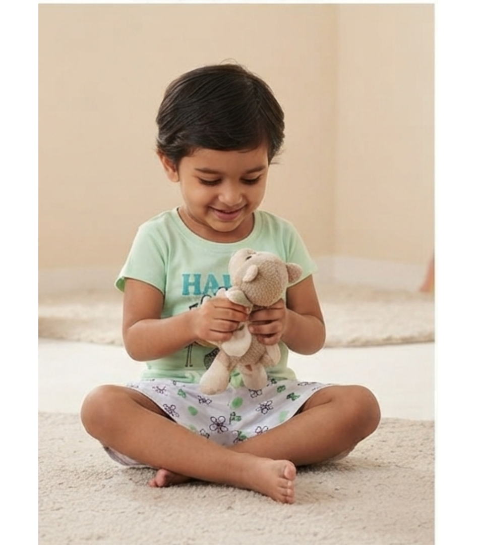 Happy Dance Kids Mint Green Tee & Floral Shorts Set