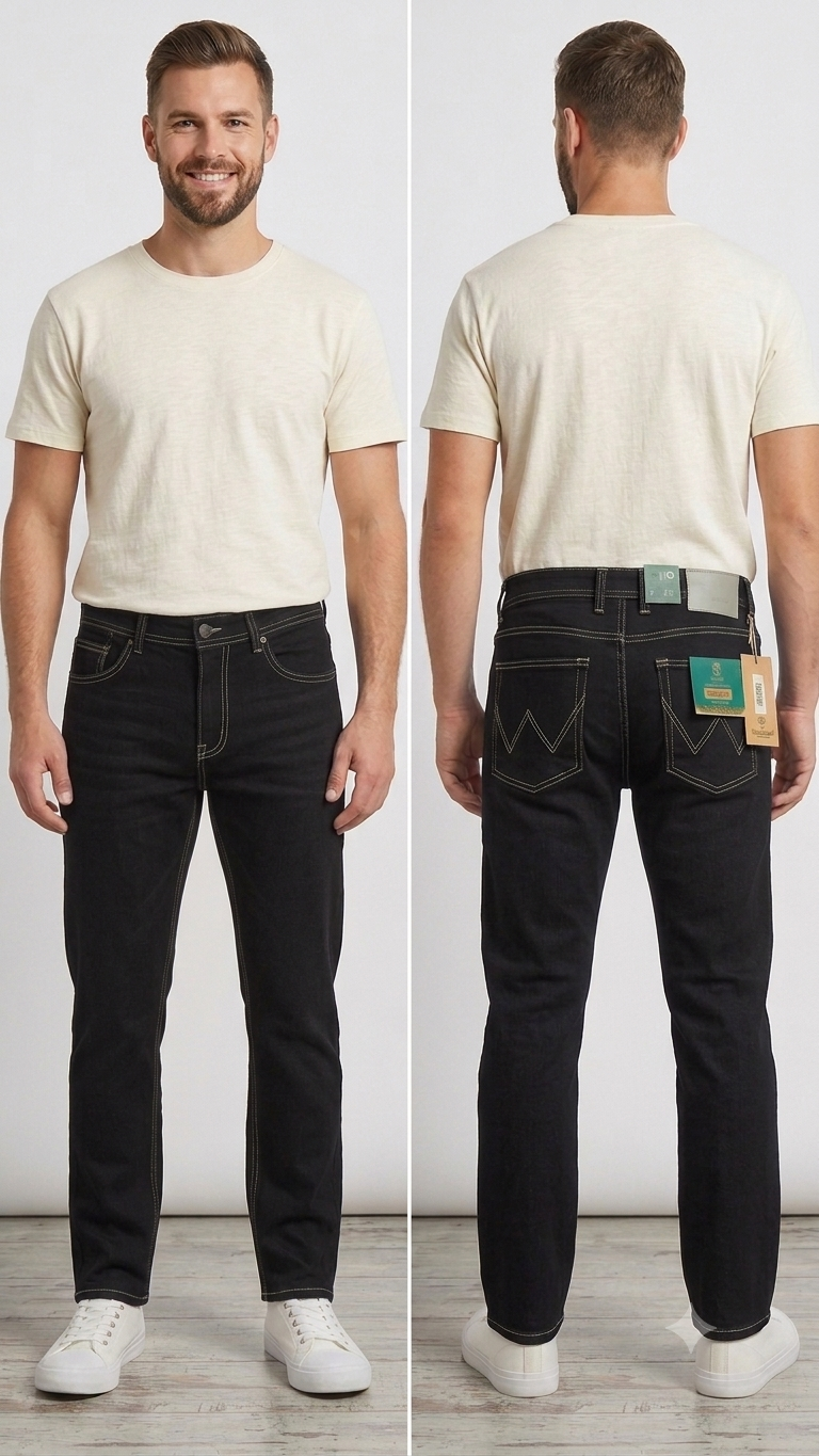 Straight Fit Dark Jeans