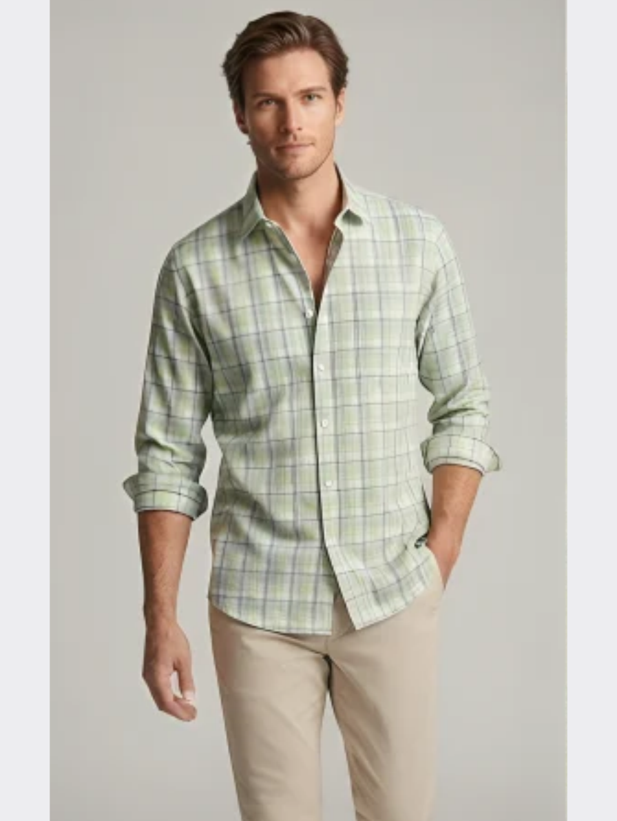 Casual Checked Long-Sleeve Shirt