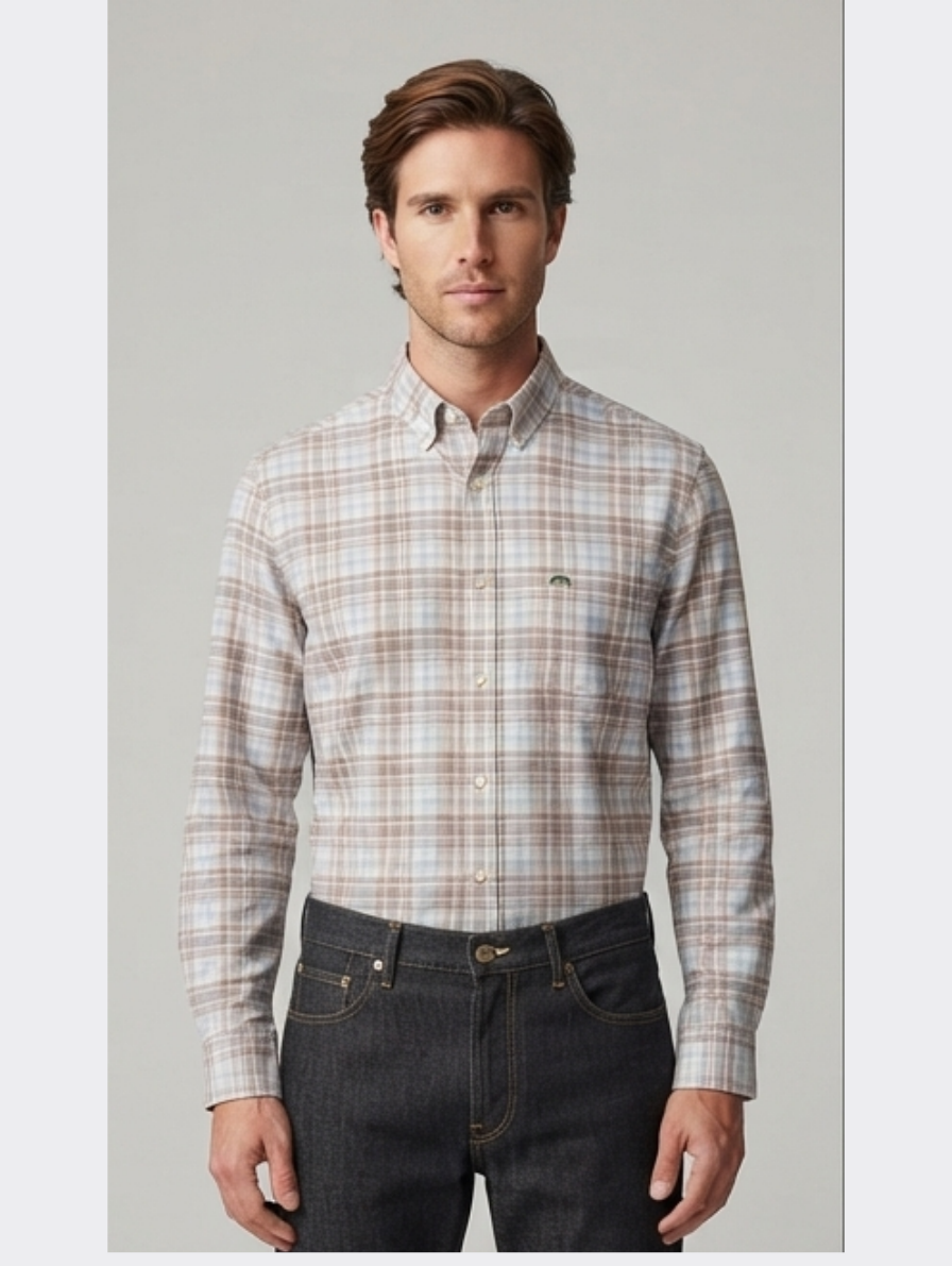 Casual Checked Long-Sleeve Shirt