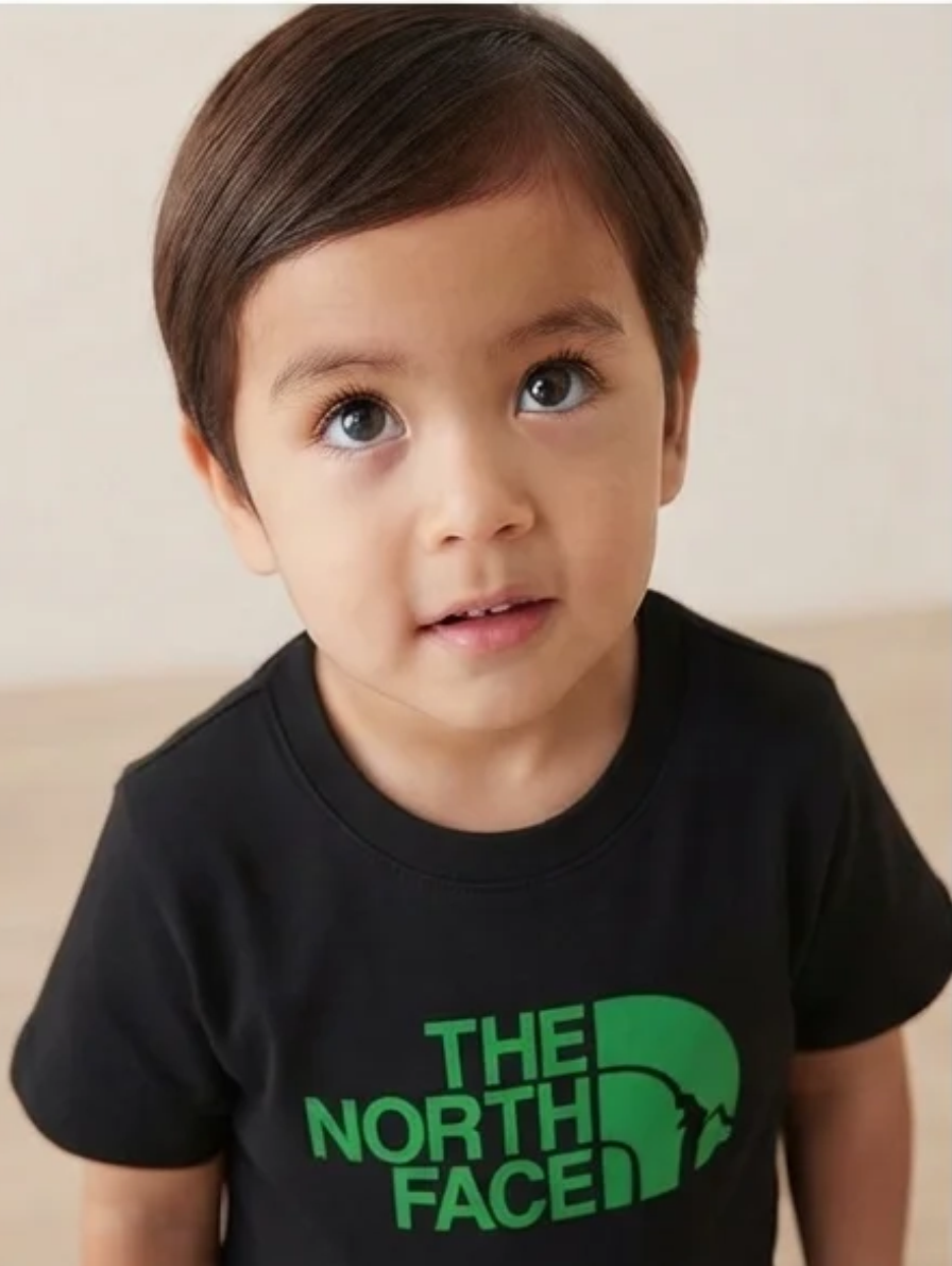 Black Short-Sleeve T-Shirt with Green Outdoor Graphic Print