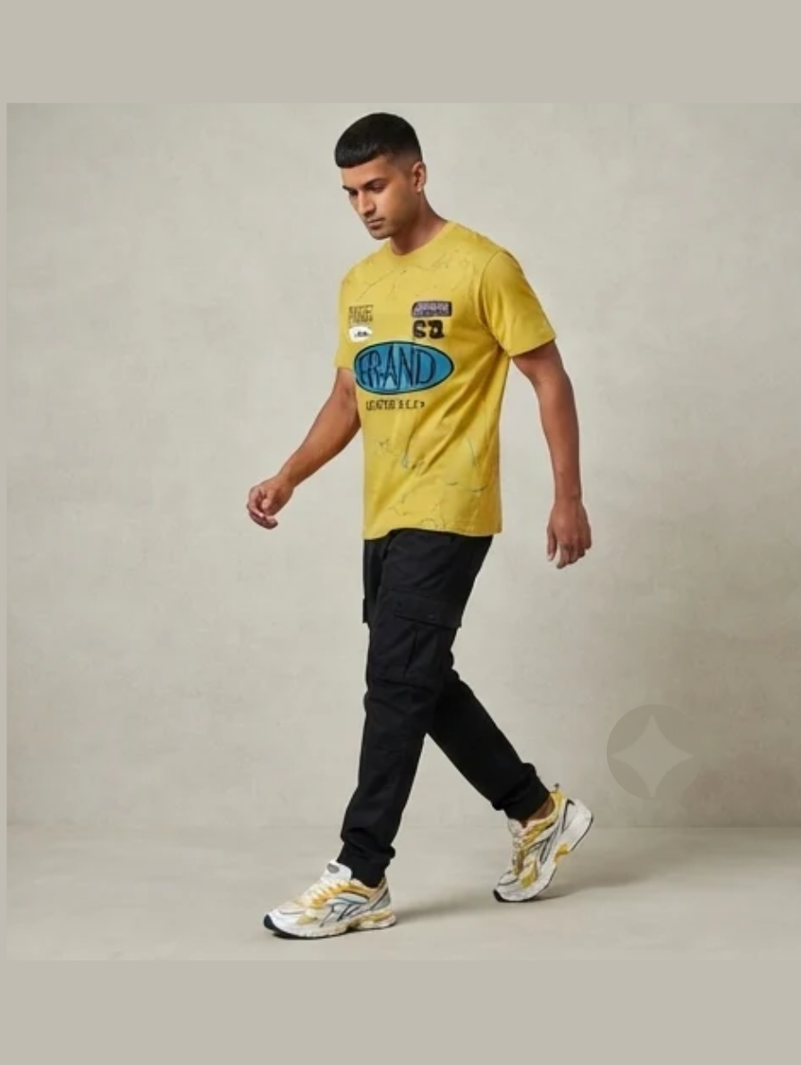 Mustard Yellow Streetwear T-Shirt