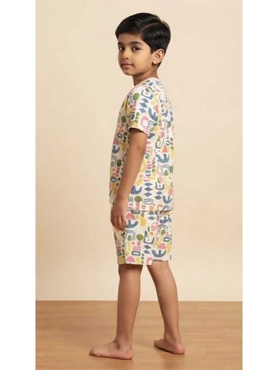 Boys' Geometric Print T-Shirt & Shorts Set