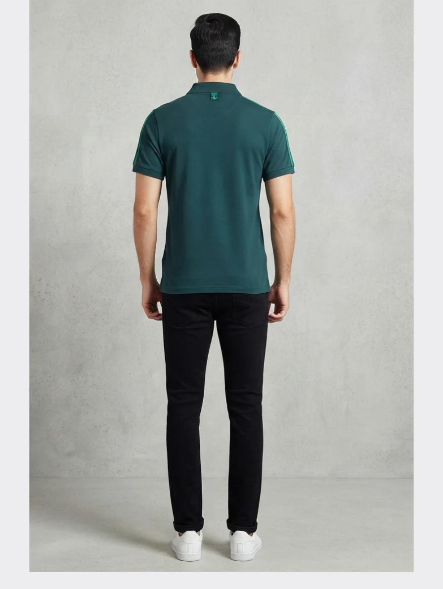 Dark Teal Adidas 3-Stripes Polo Shirt