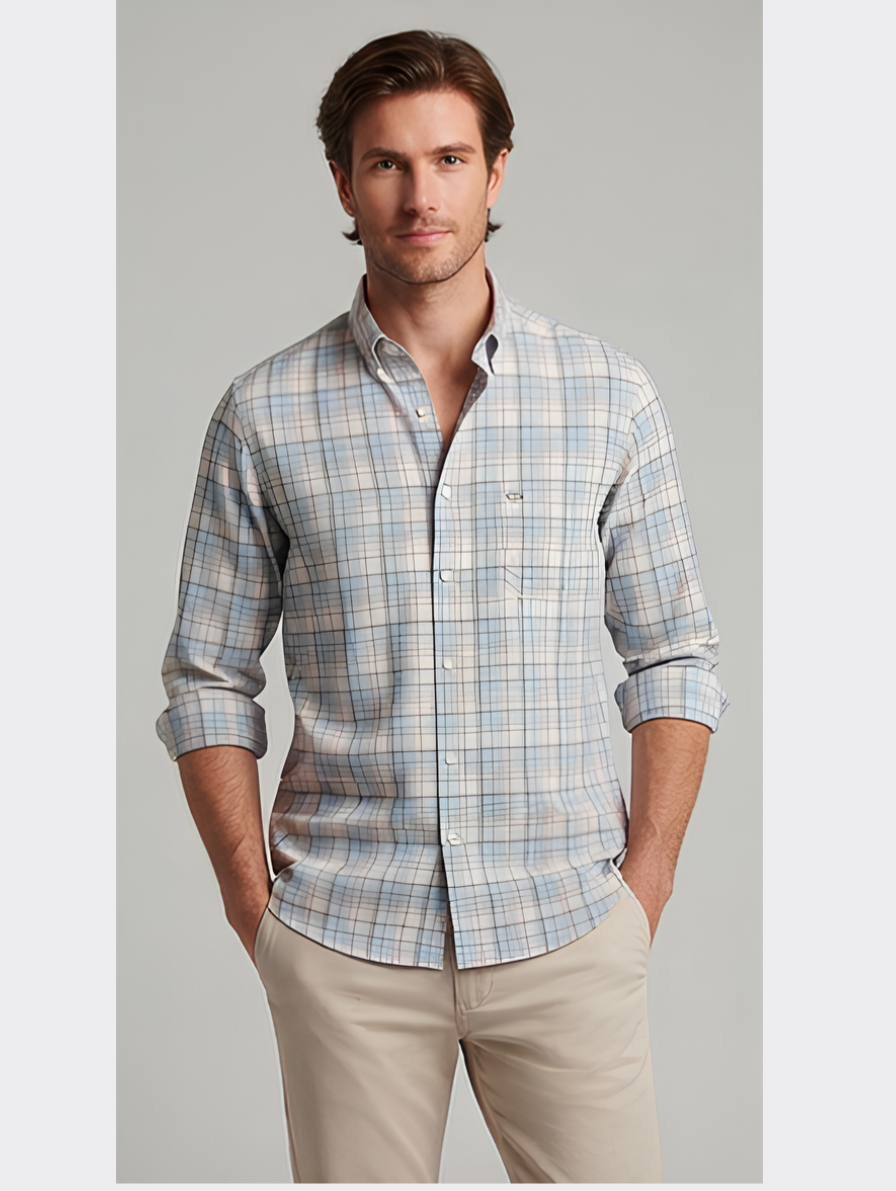 Casual Checked Long-Sleeve Shirt