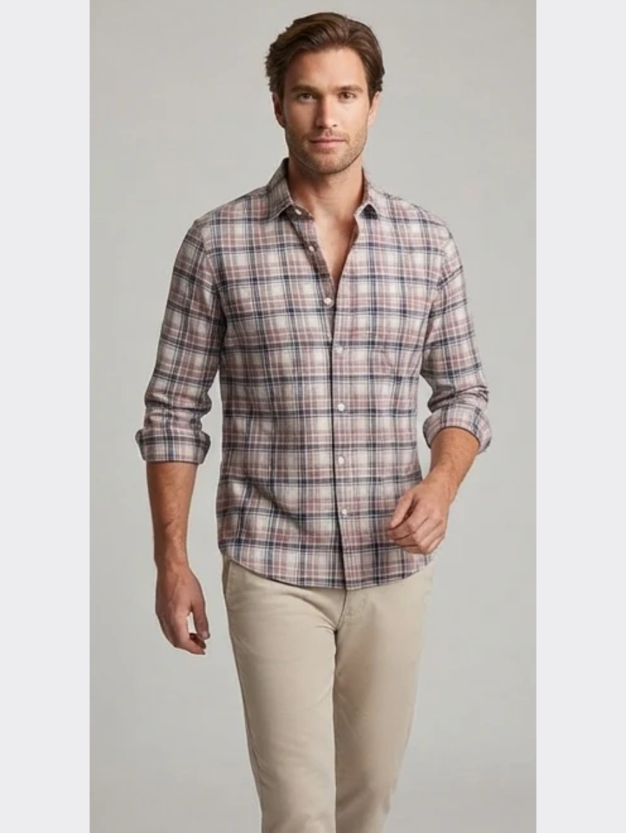 Casual Checked Long-Sleeve Shirt