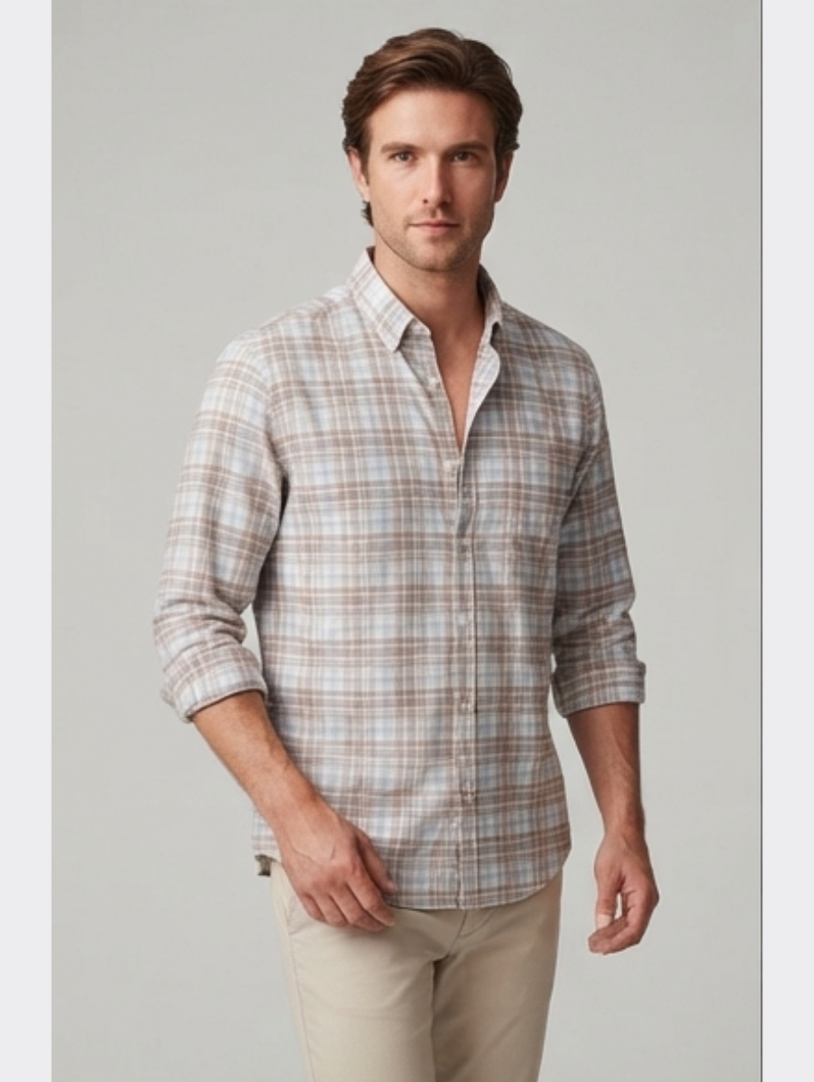 Casual Checked Long-Sleeve Shirt