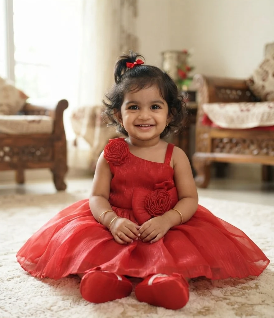 The "Ruby Ruffles" Kids Occasion Dress