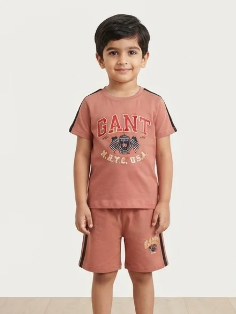 Dusty Rose GANT Athletic T-Shirt & Shorts Set