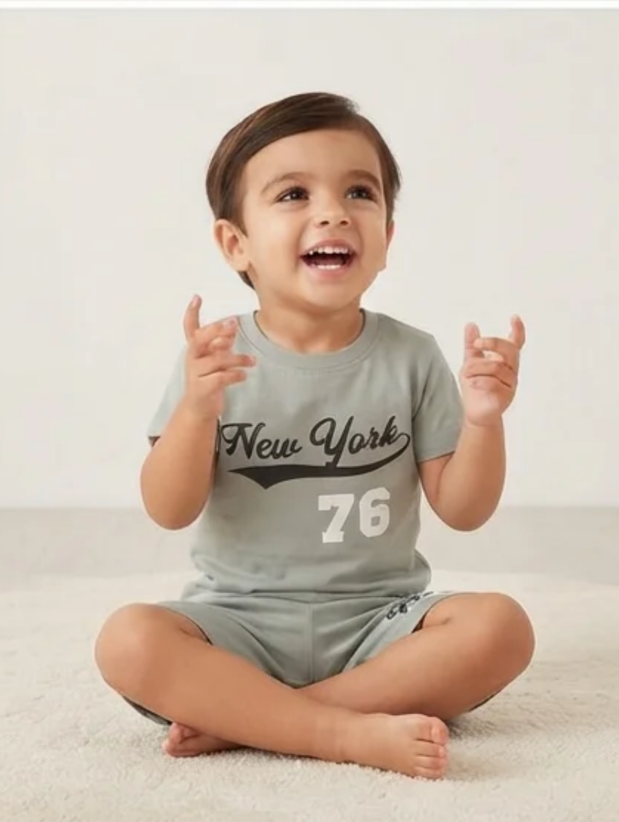 "New York 76" Athletic T-Shirt & Shorts Set