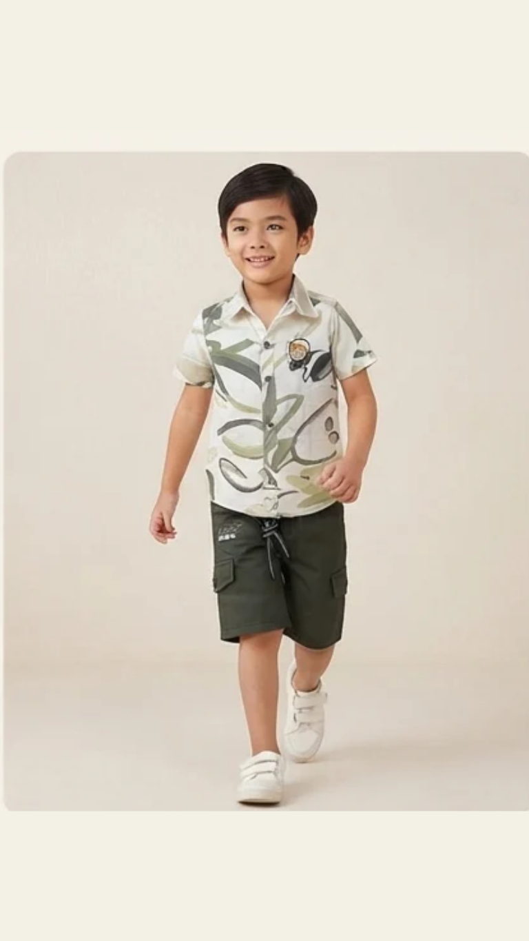 Trendy Kids Wear | Boy's Casual Shirts & Cargo Shorts Sets