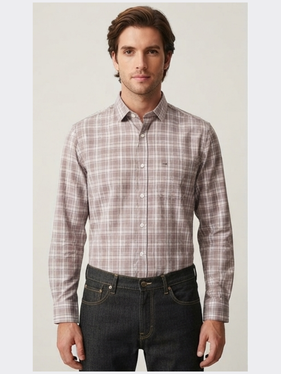 Casual Checked Long-Sleeve Shirt