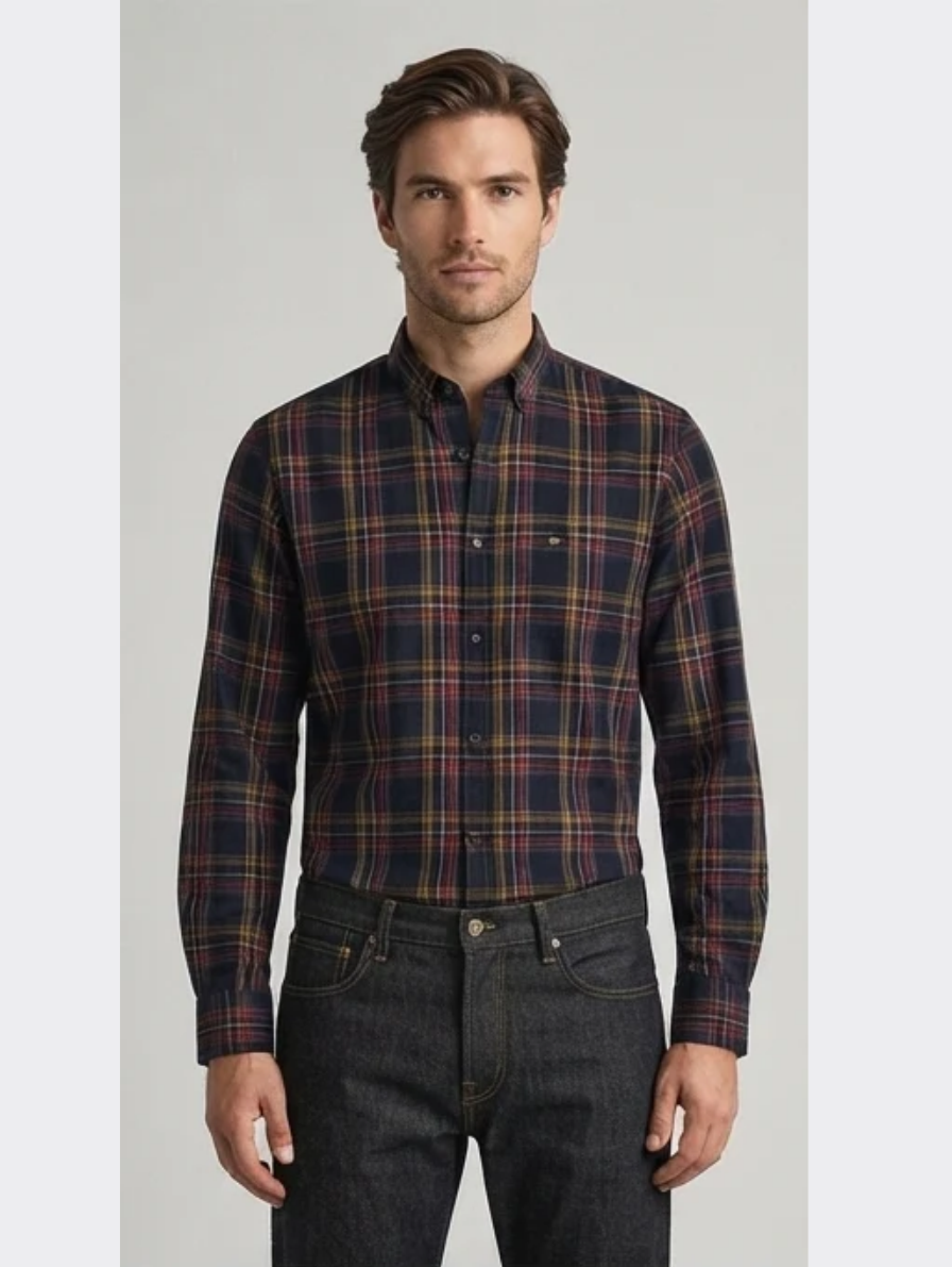 Casual Checked Long-Sleeve Shirt