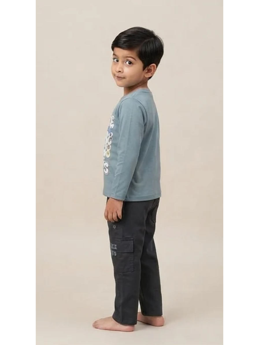 Graphic Long-Sleeve & Cargo Pants Set