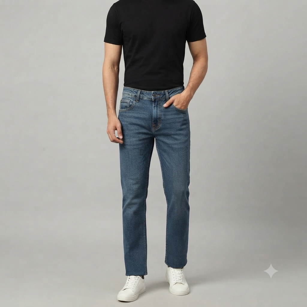 Premium Medium-Wash Slim-Fit Jeans